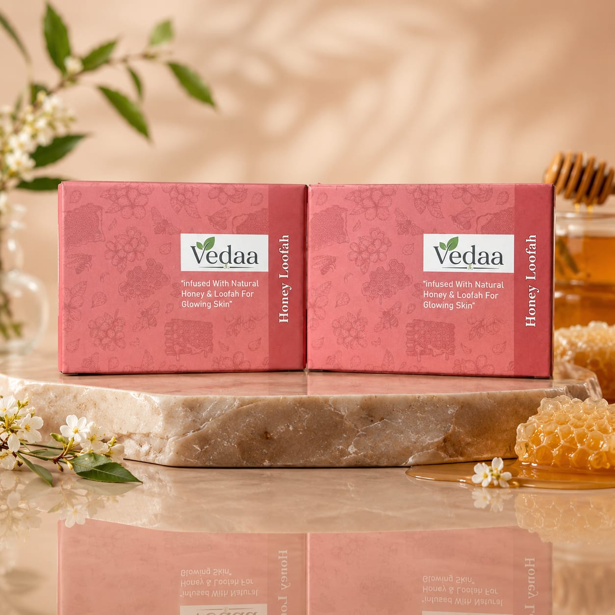 WhatsApp Image 2026-05-12 at 19.14.26 Vedaa Honey & Loofah Soap - Pack of 2 - Image 1